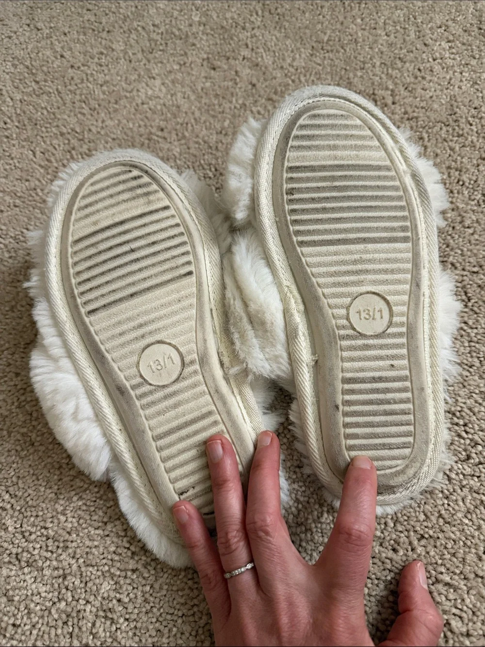 Cozy Plush Cream Fur Slippers Kids